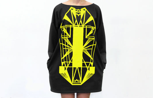 Vietto Urban Art deco mekko musta & kulta